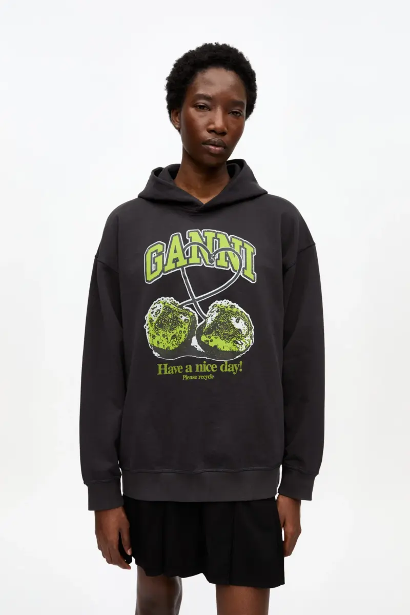 Sudadera oversize con capucha Black Isoli Cherries