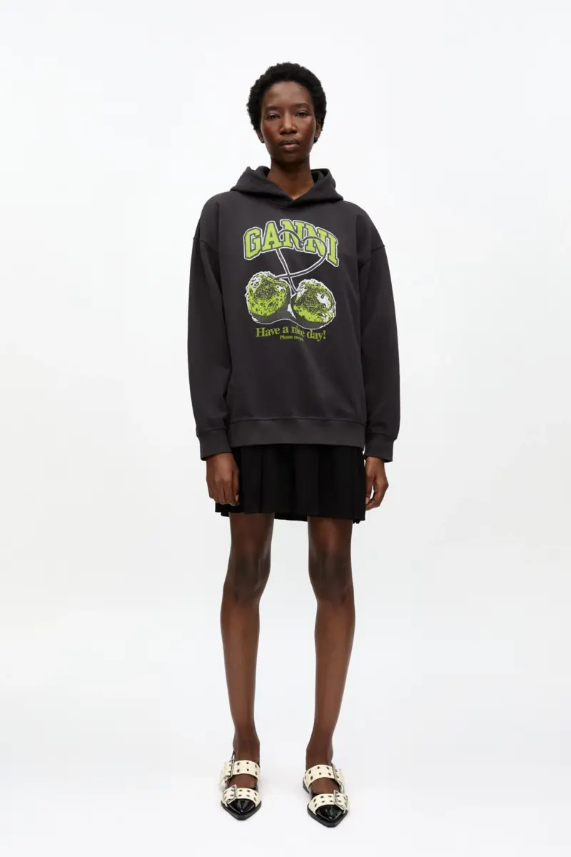 Sudadera oversize con capucha Black Isoli Cherries