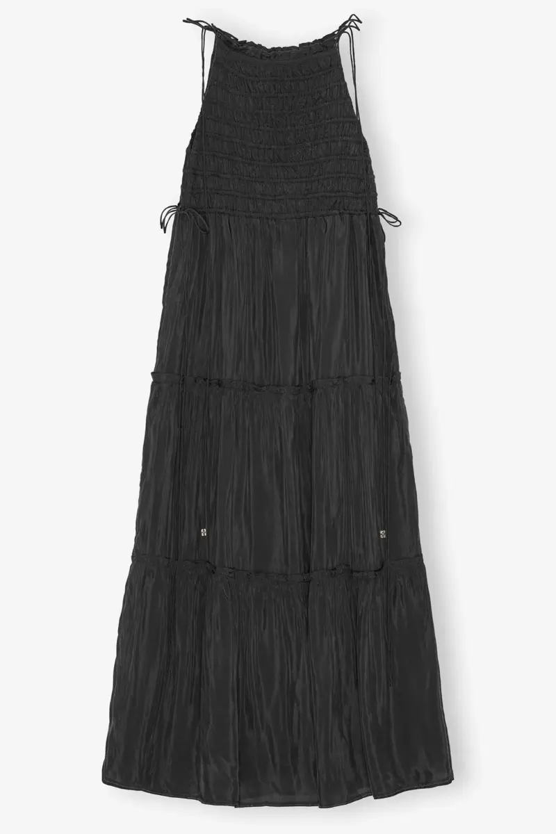 Vestido negro con lazo tipo smock Vestido negro con lazo tipo smock