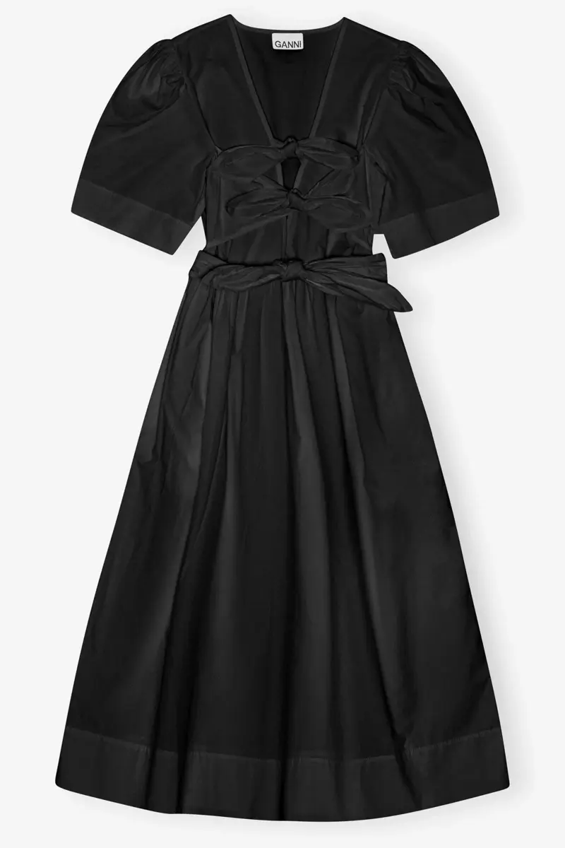 Vestido negro de algodón elástico