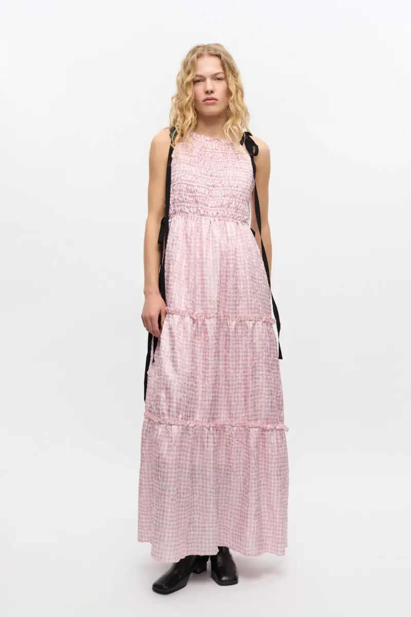 Vestido rosa a cuadros