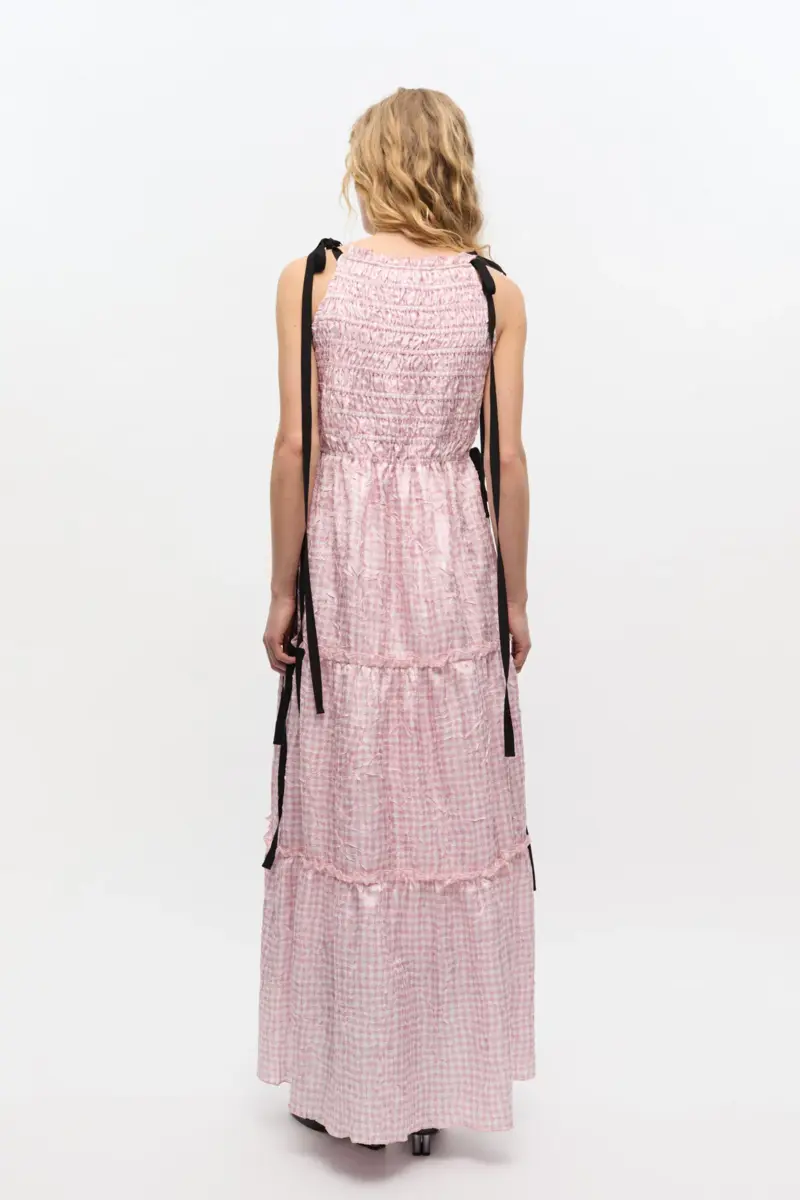 Vestido rosa a cuadros