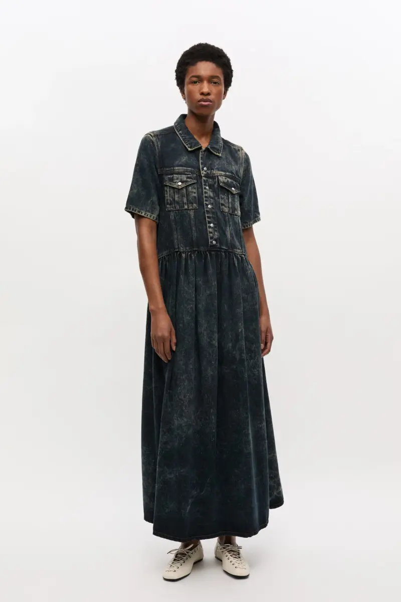 Vestido vaquero lavado negro